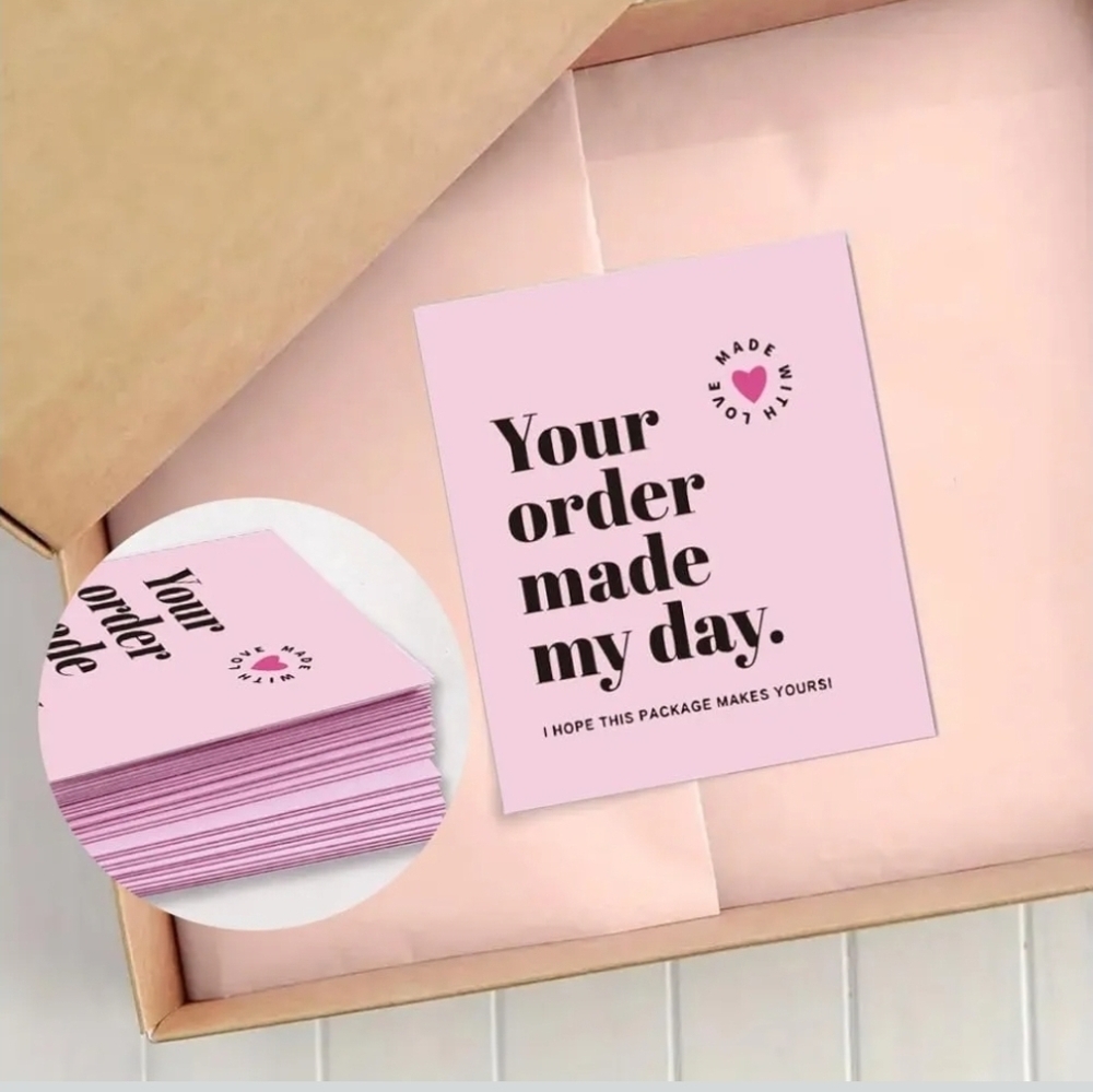 Pink Thank You Cards | Heart Design, Durable Paper, 50 Total - Picture 6 of 6
